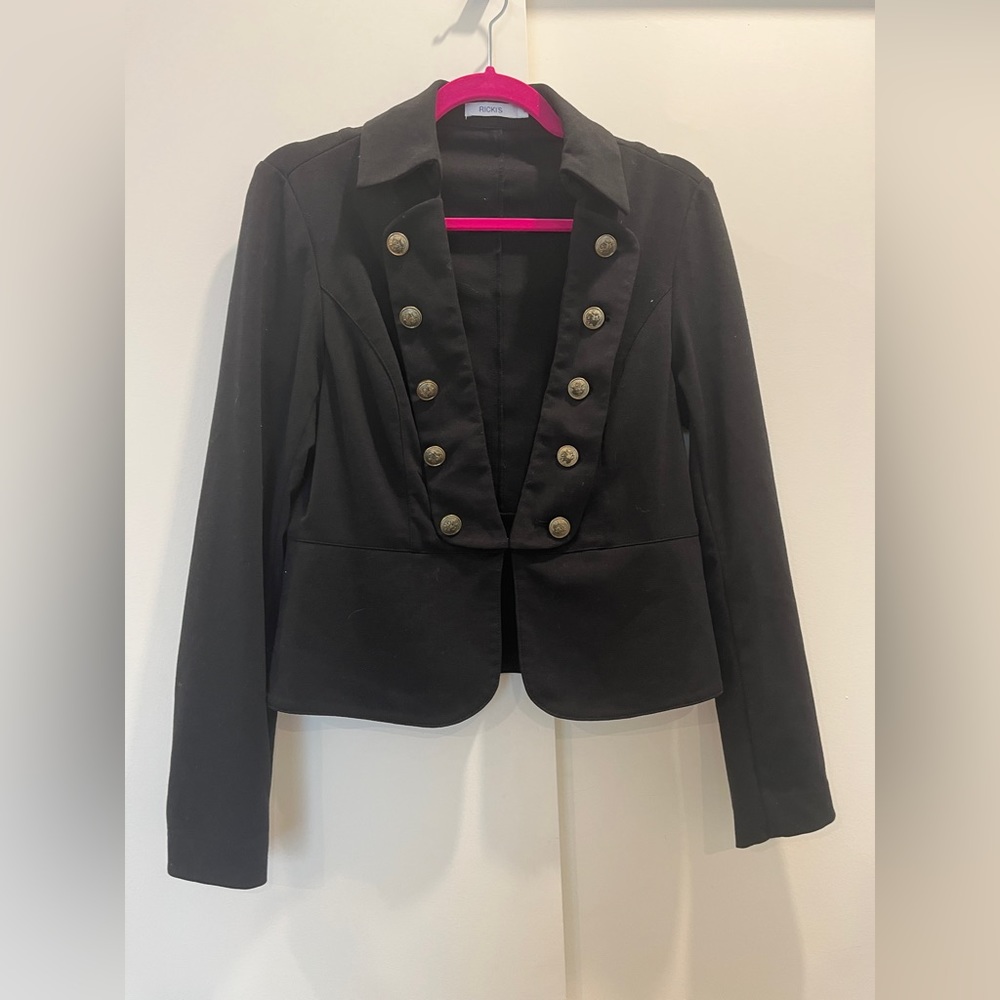 2 for 20 Ricki’s Button lapel soft waste length jacket-black size 8